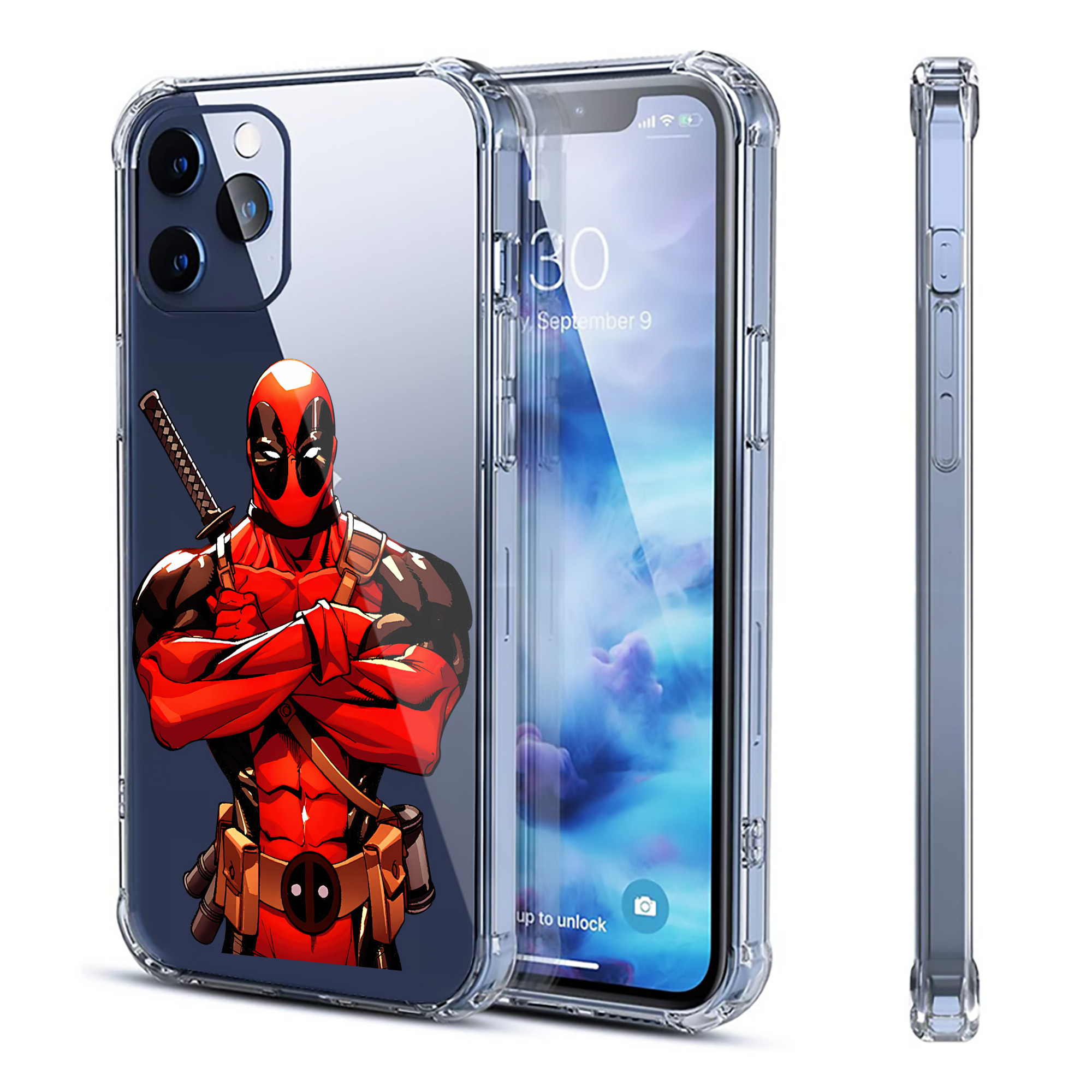 （画像用） Deadpool デッドプール 【iPhone 12シリーズ対応】透明スマホケース（クリアソフトケース）